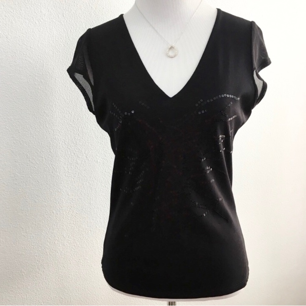 I.N.C. | Black Sequin Top